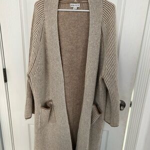 Ava & Viv Women's Beige Striped Cardigan